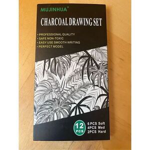 New in Box! Mujinjua Charcoal Drawing Pencil Set 12 Pcs